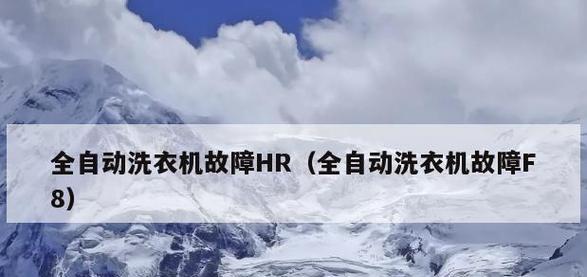 洗衣机出现F8故障代码的原因及解决方法（了解F8故障代码）